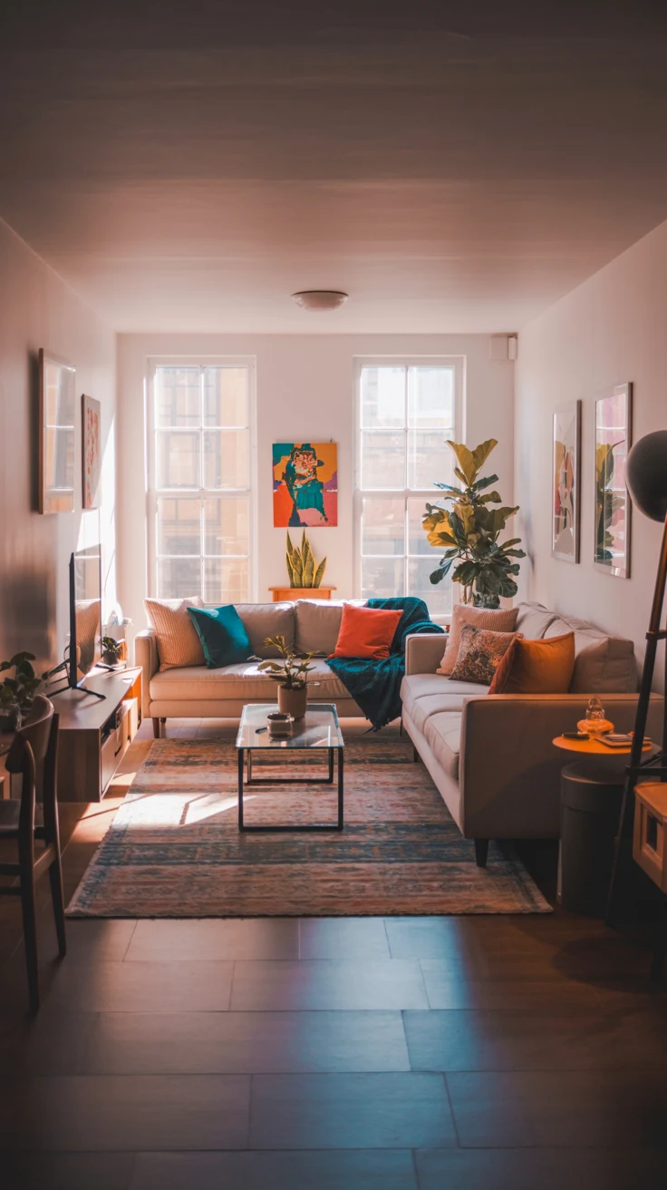 Small apartment living room ideas with modern and space-saving design