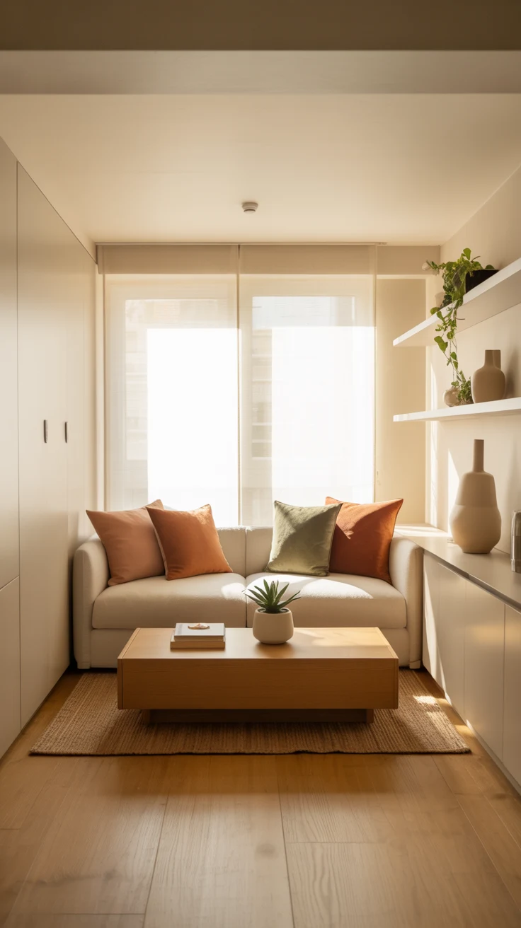 Small apartment living room ideas with modern and space-saving design