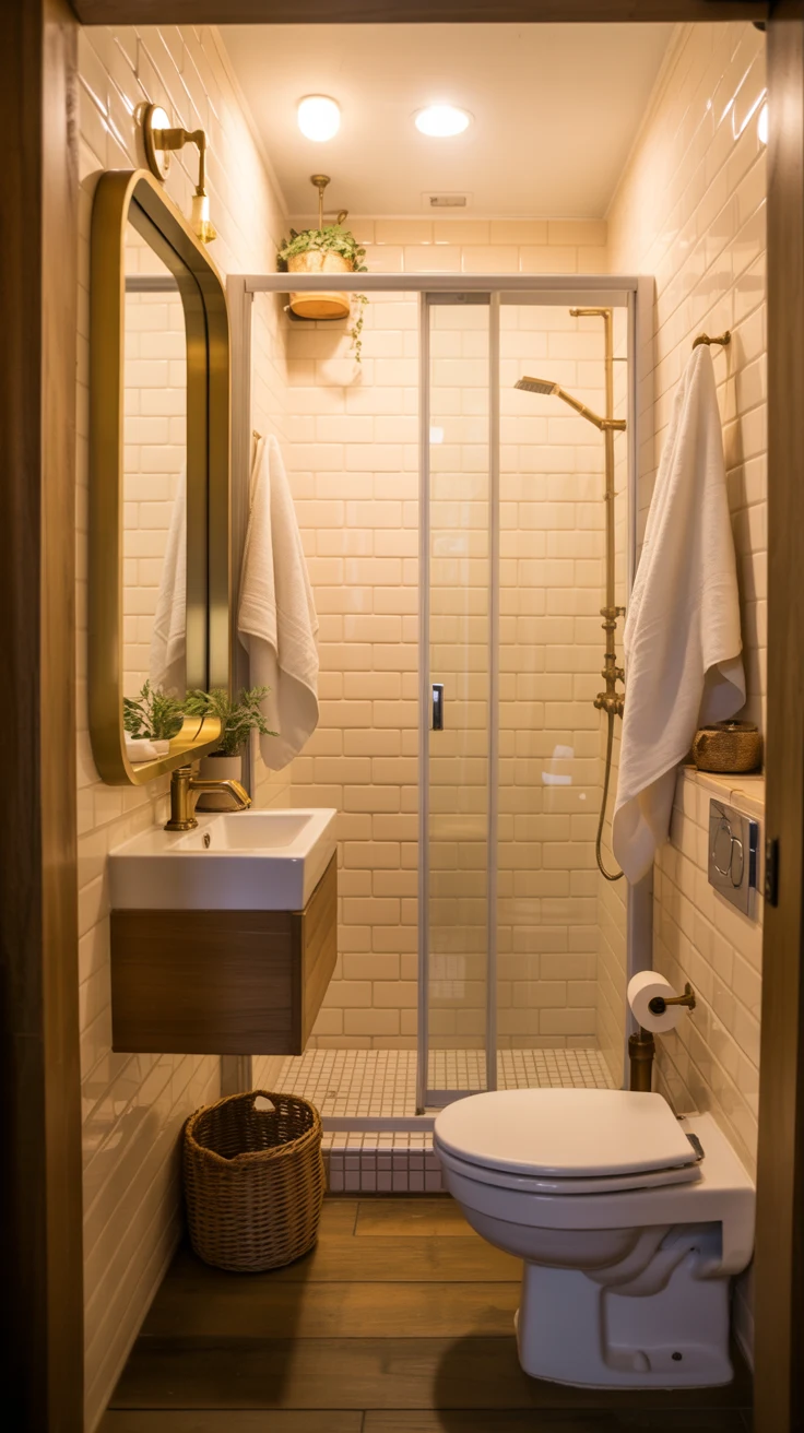 Luxury bathroom design with modern cozy spa-style interior