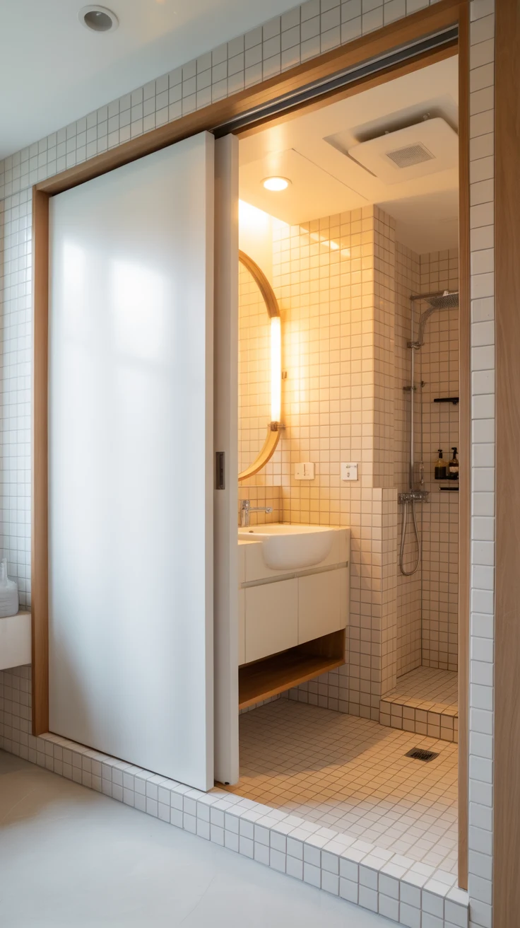 Luxury bathroom design with modern cozy spa-style interior