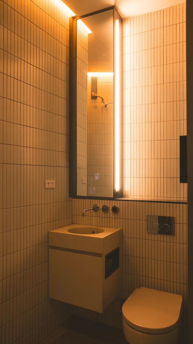 Luxury bathroom design with modern cozy spa-style interior