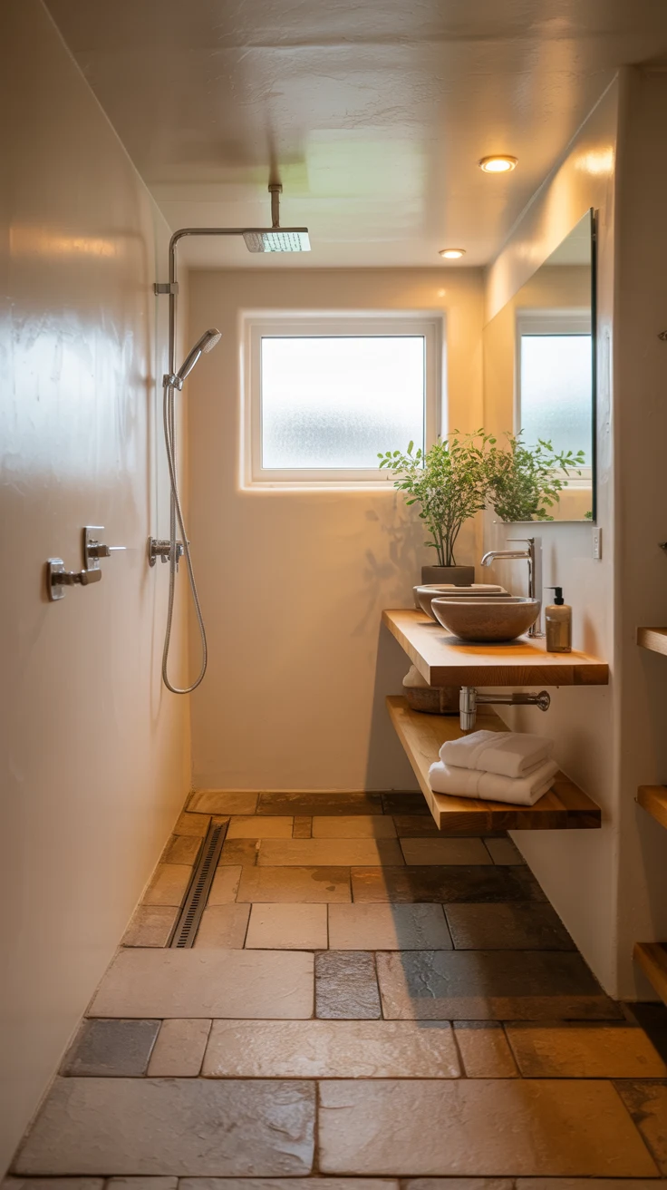 Luxury bathroom design with modern cozy spa-style interior