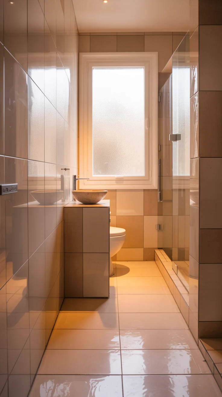 Luxury bathroom design with modern cozy spa-style interior