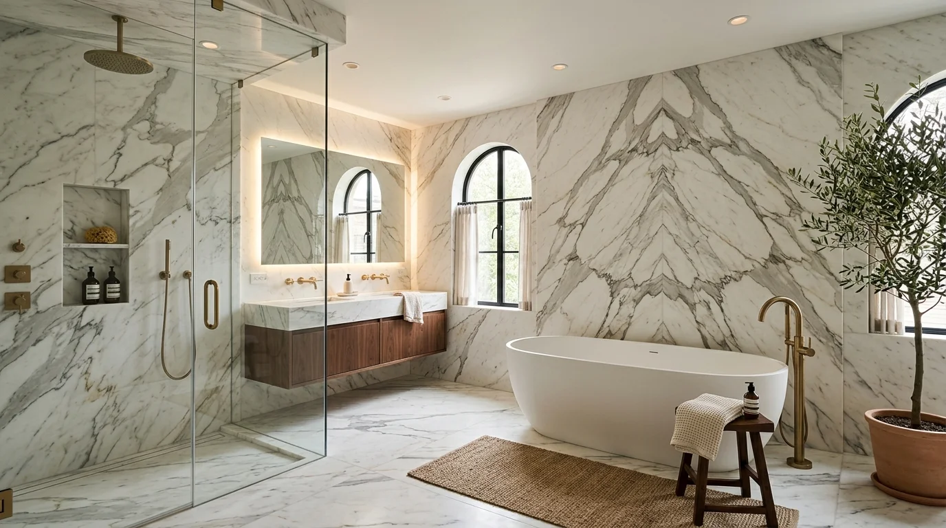 Marble Bathrooms Are in a Different League Entirely — Here Are 16 Ideas to Prove It