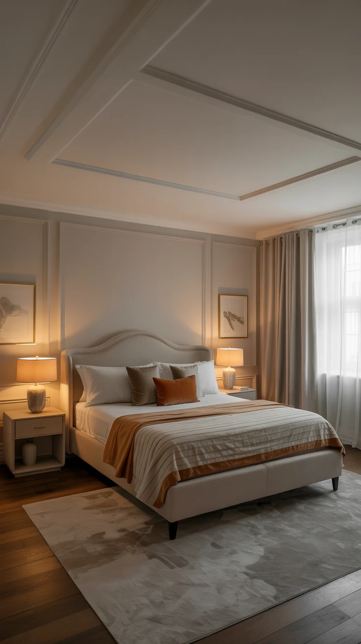 classy bedroom with elegant decor