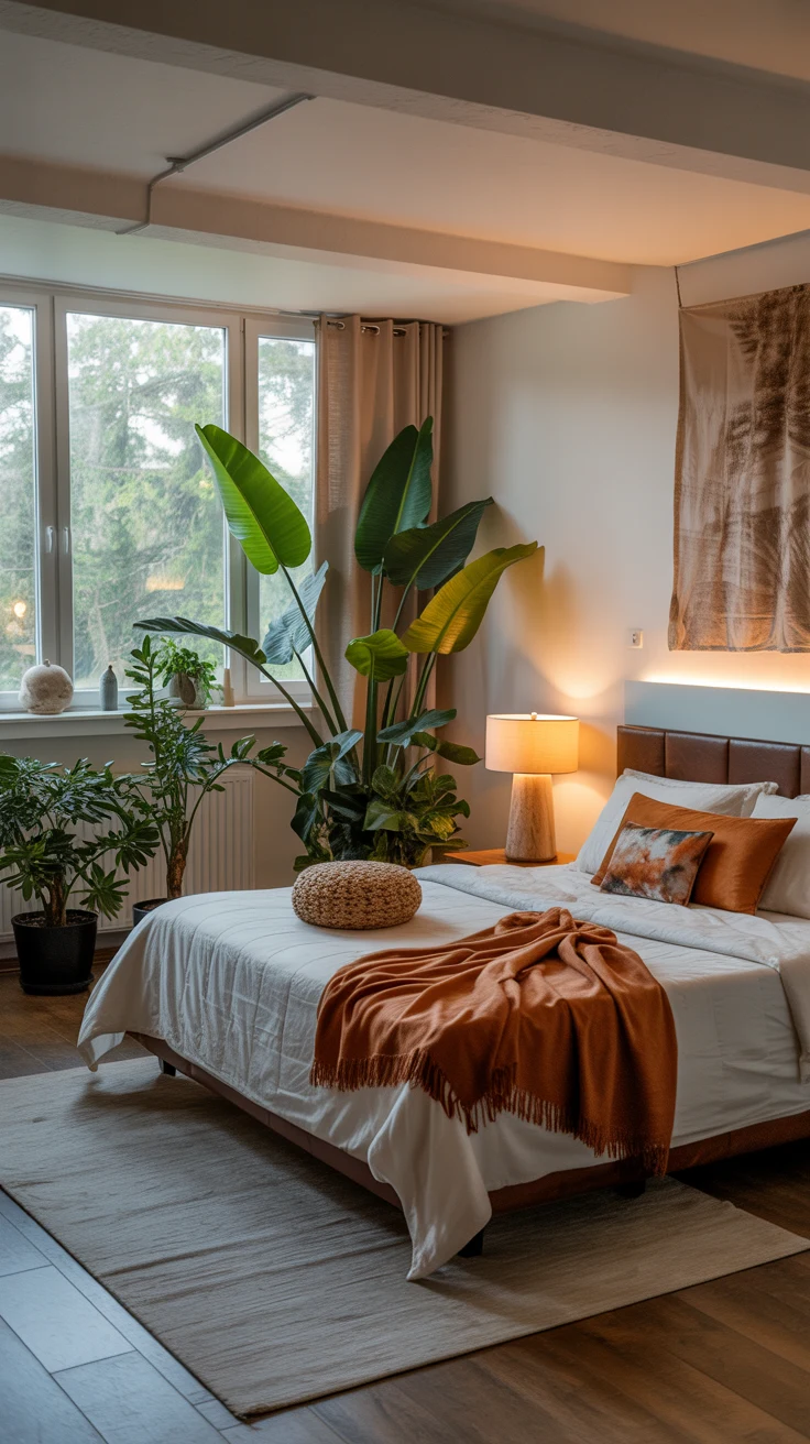 cozy contemporary bedroom with modern decor