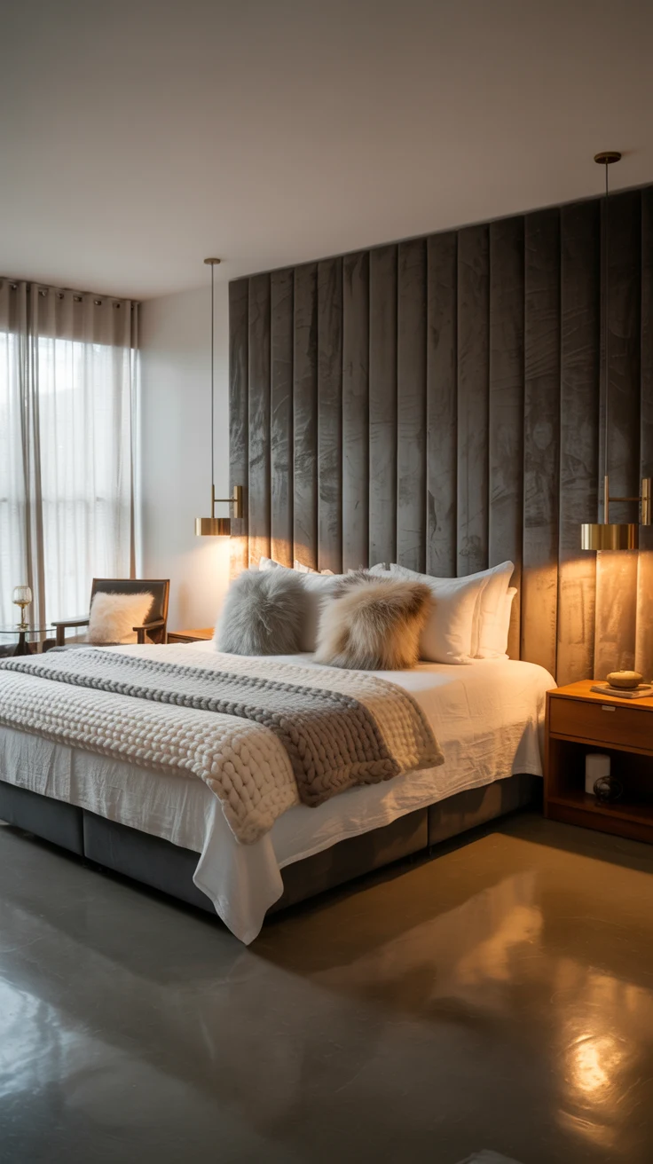 cozy contemporary bedroom with modern decor
