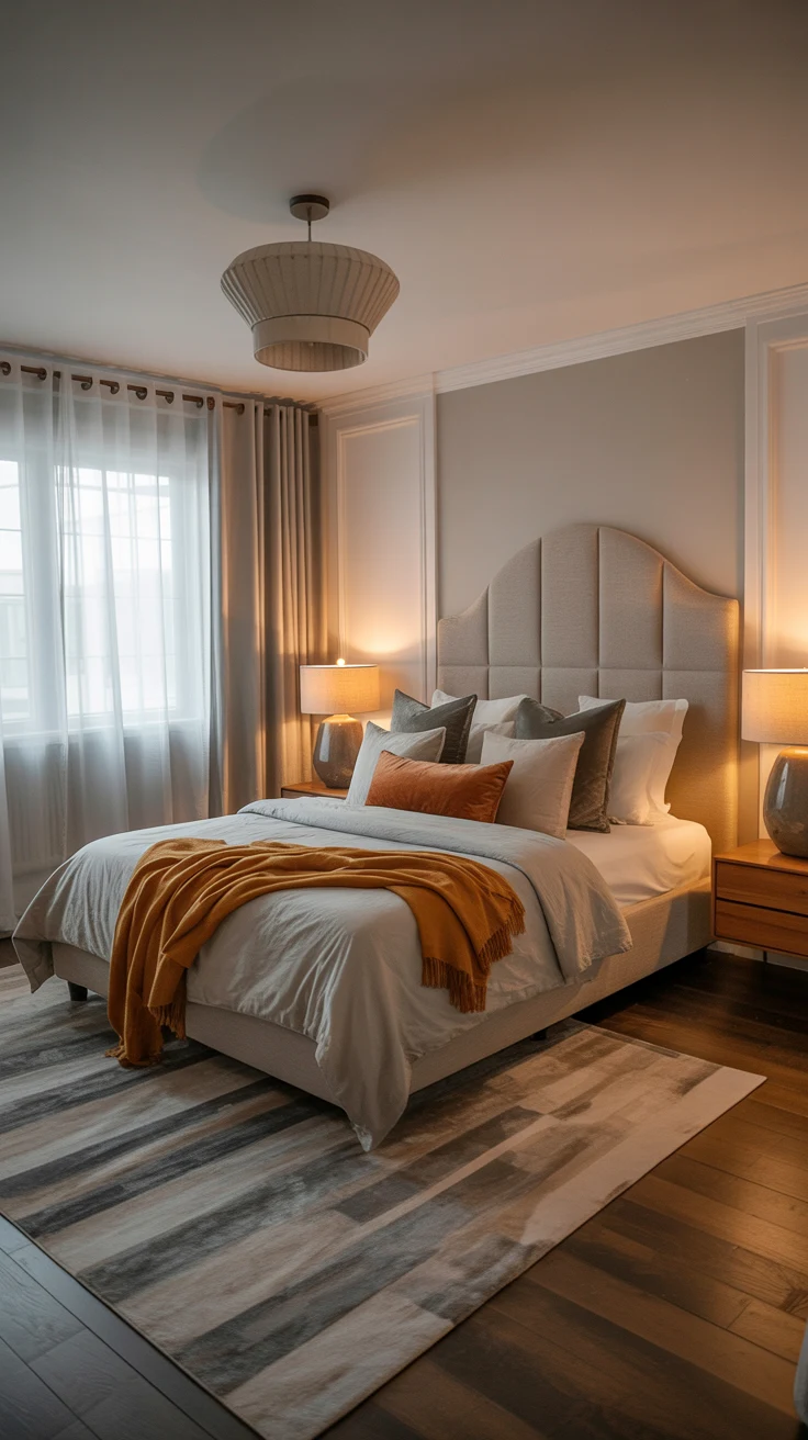 cozy contemporary bedroom with modern decor