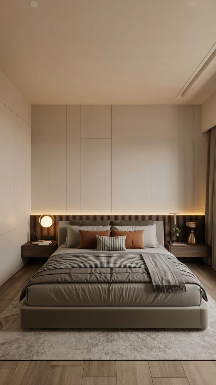 cozy contemporary bedroom with modern decor