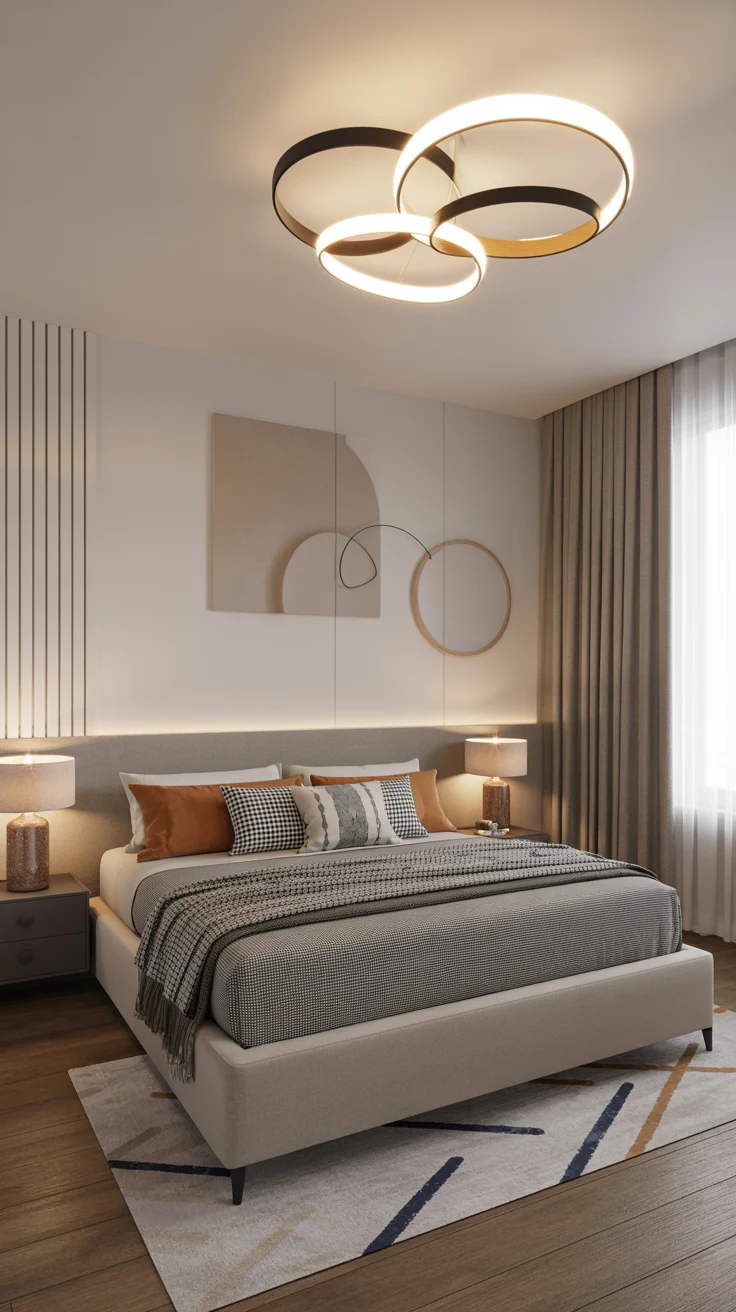 cozy contemporary bedroom with modern decor