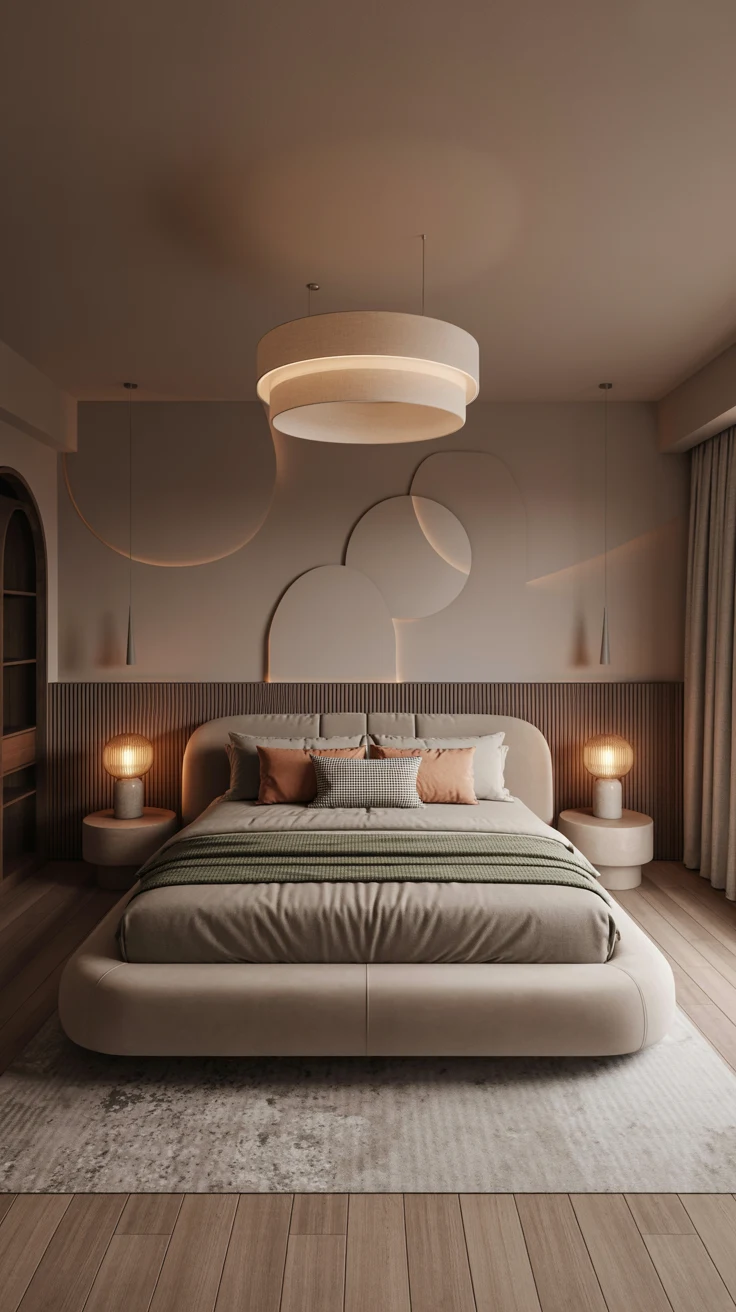 cozy contemporary bedroom with modern decor