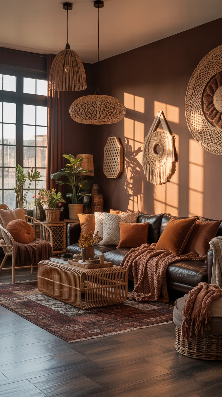 dark boho living room ideas