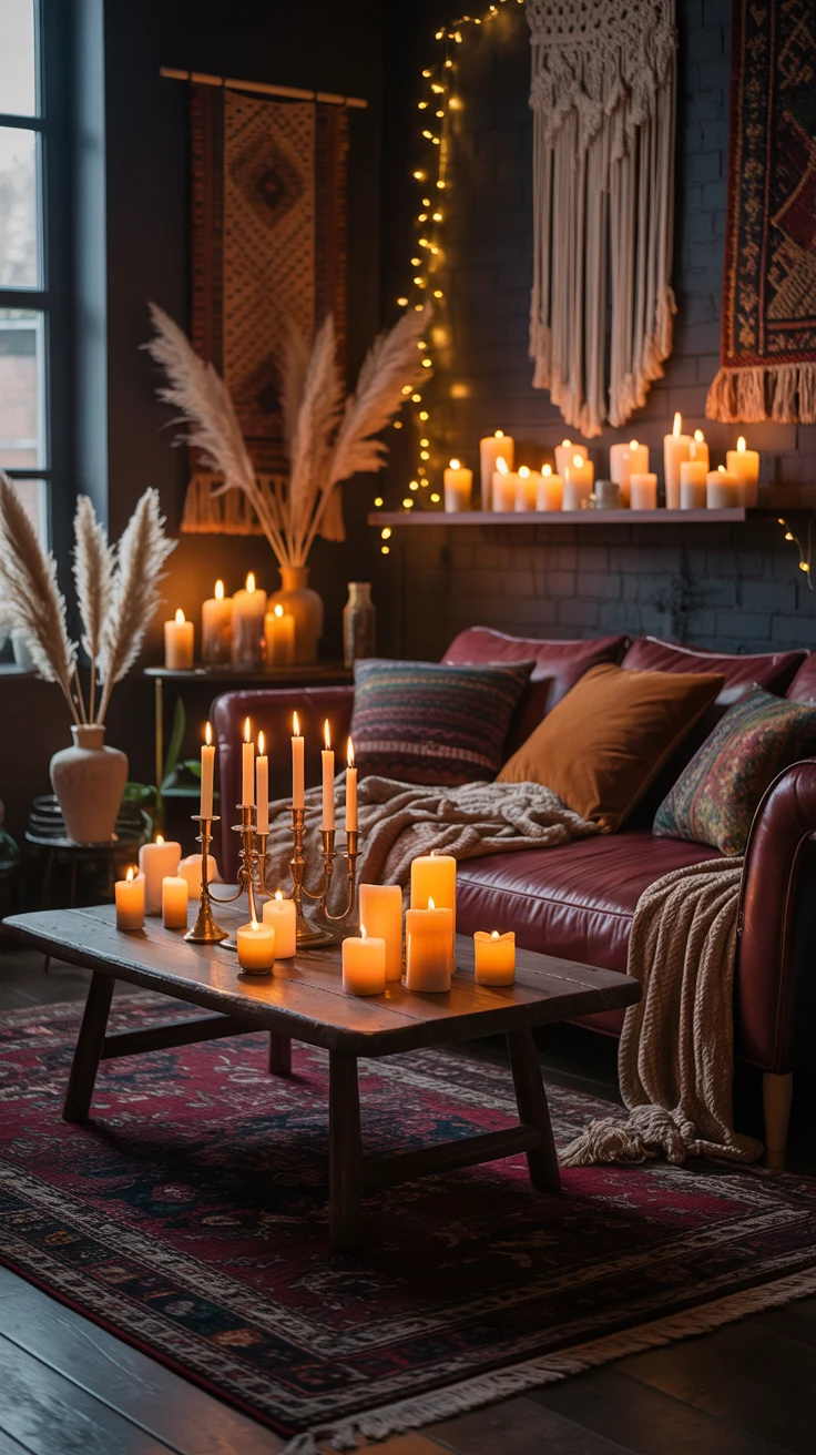 dark boho living room ideas