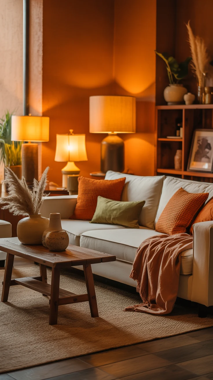 earthy living room with cozy natural designs