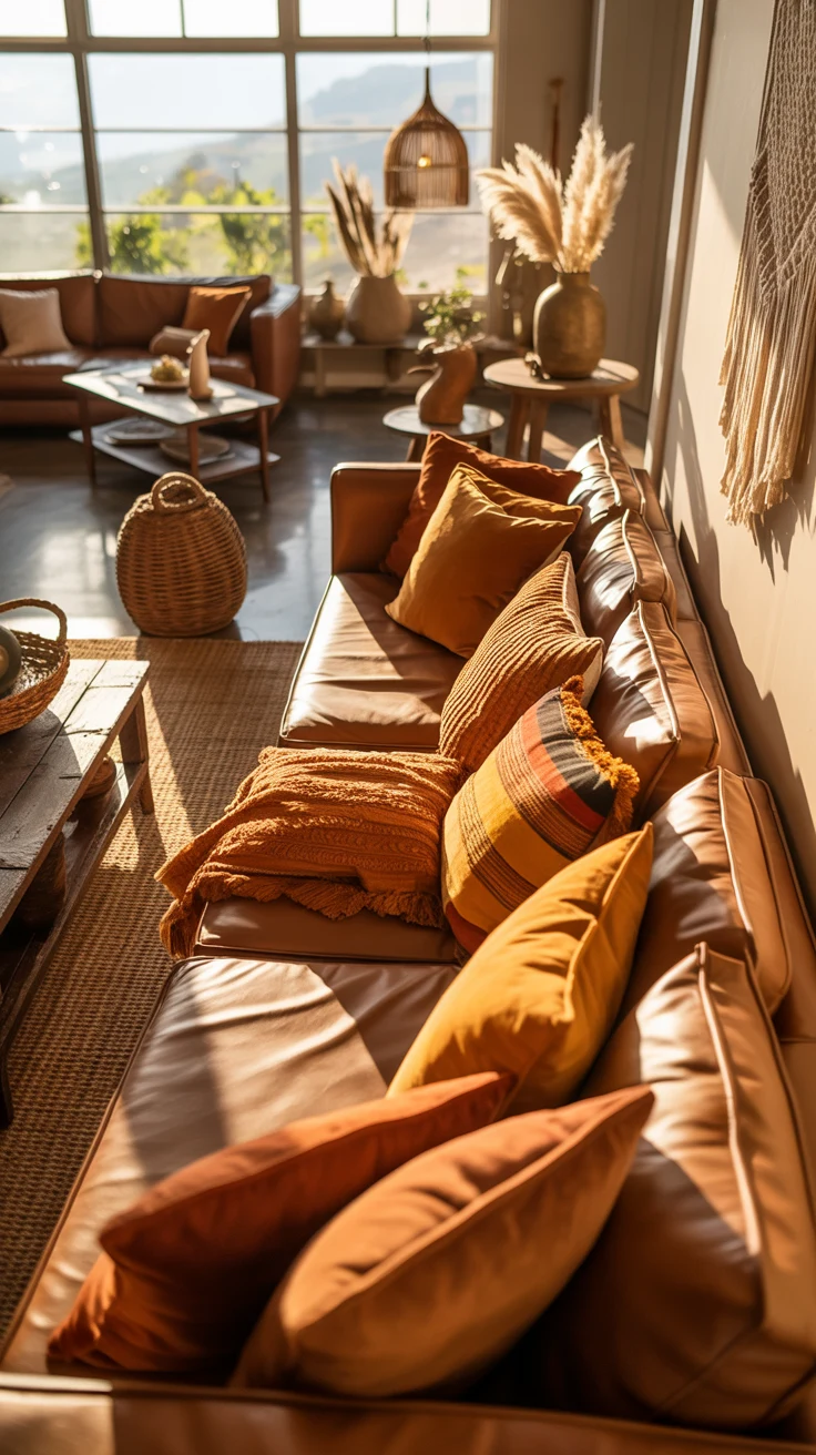 earthy living room with cozy natural designs