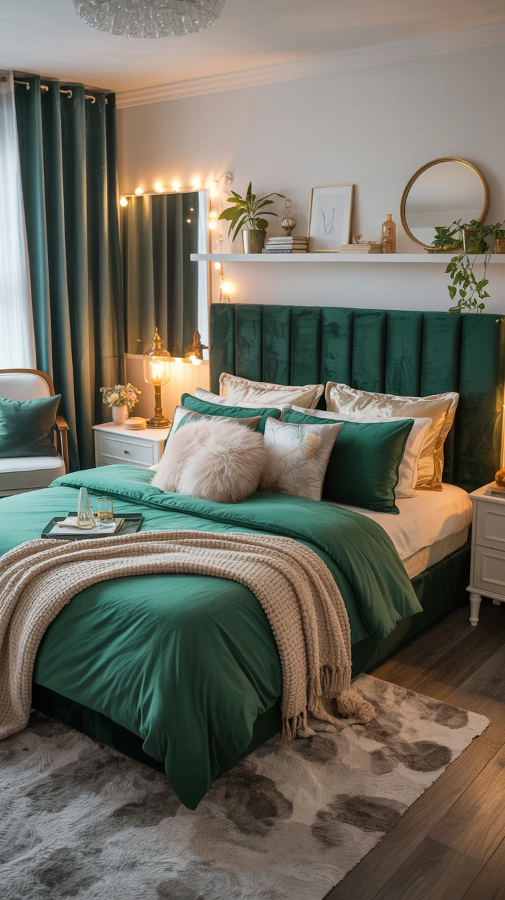 feminine bedroom with cozy textures