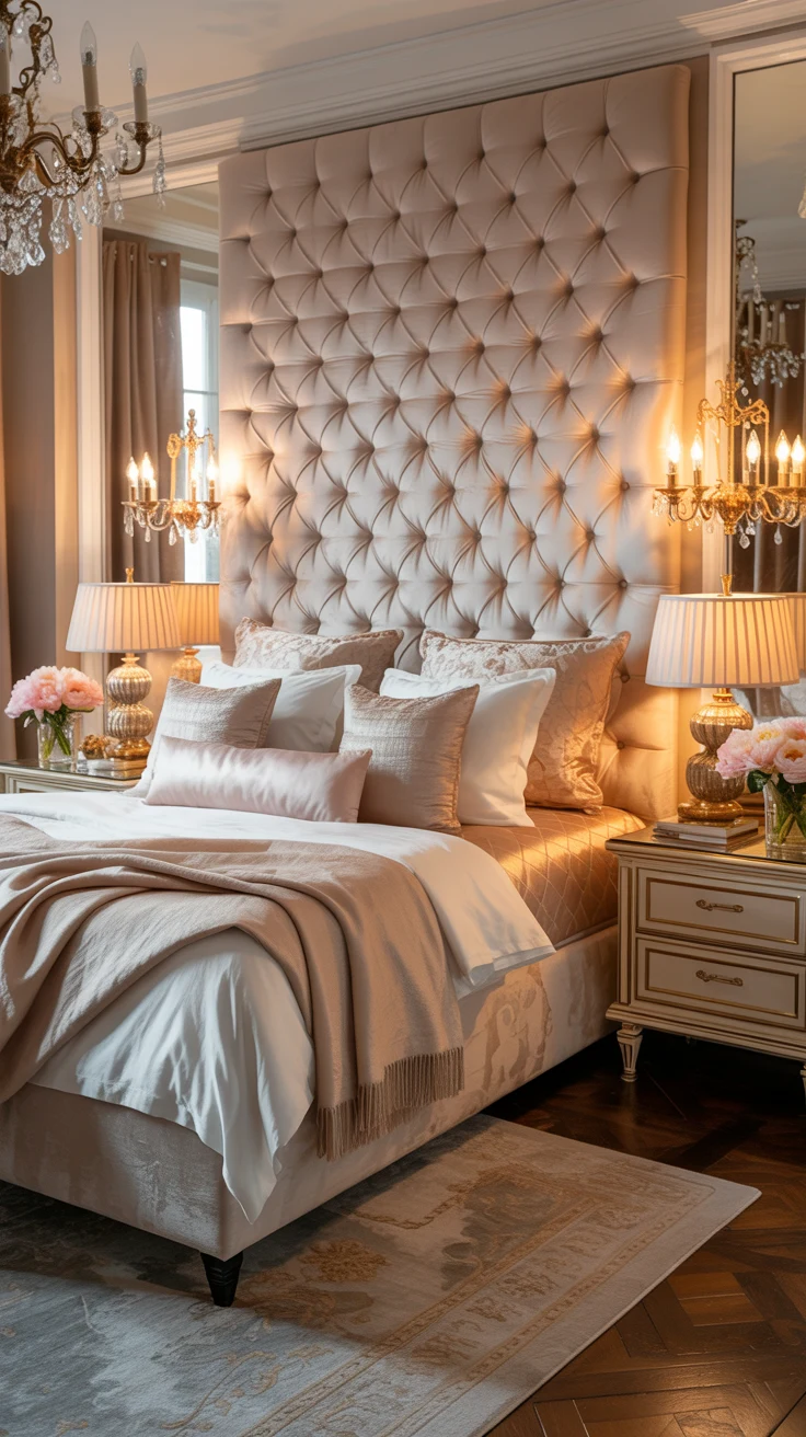 feminine bedroom with cozy textures