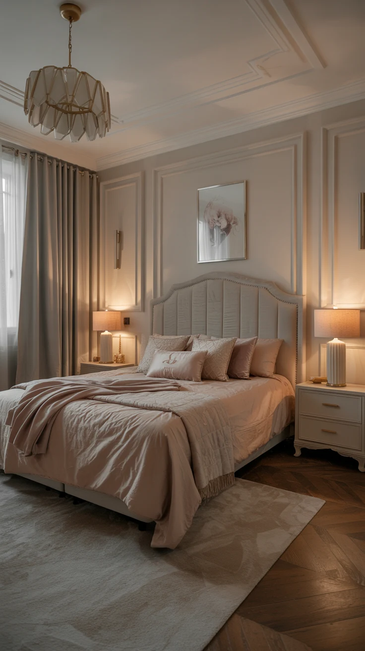 feminine bedroom with cozy textures