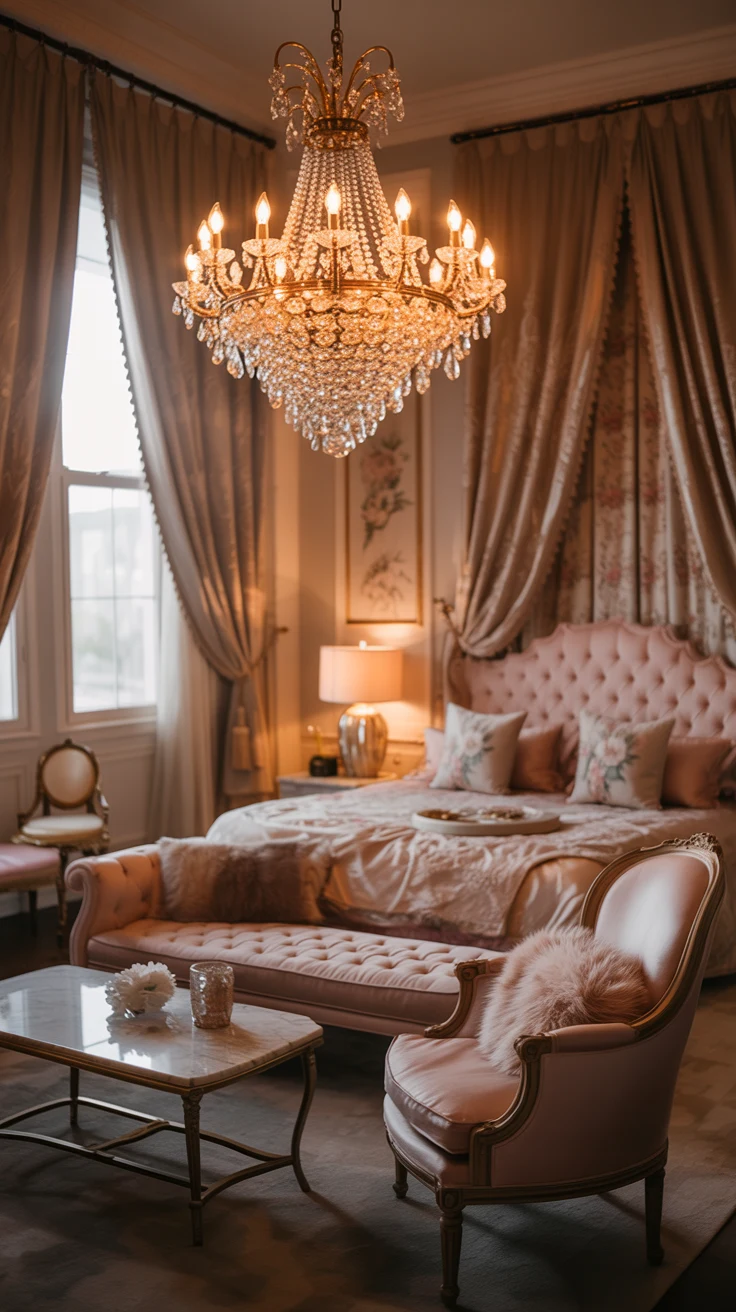 feminine bedroom with cozy textures