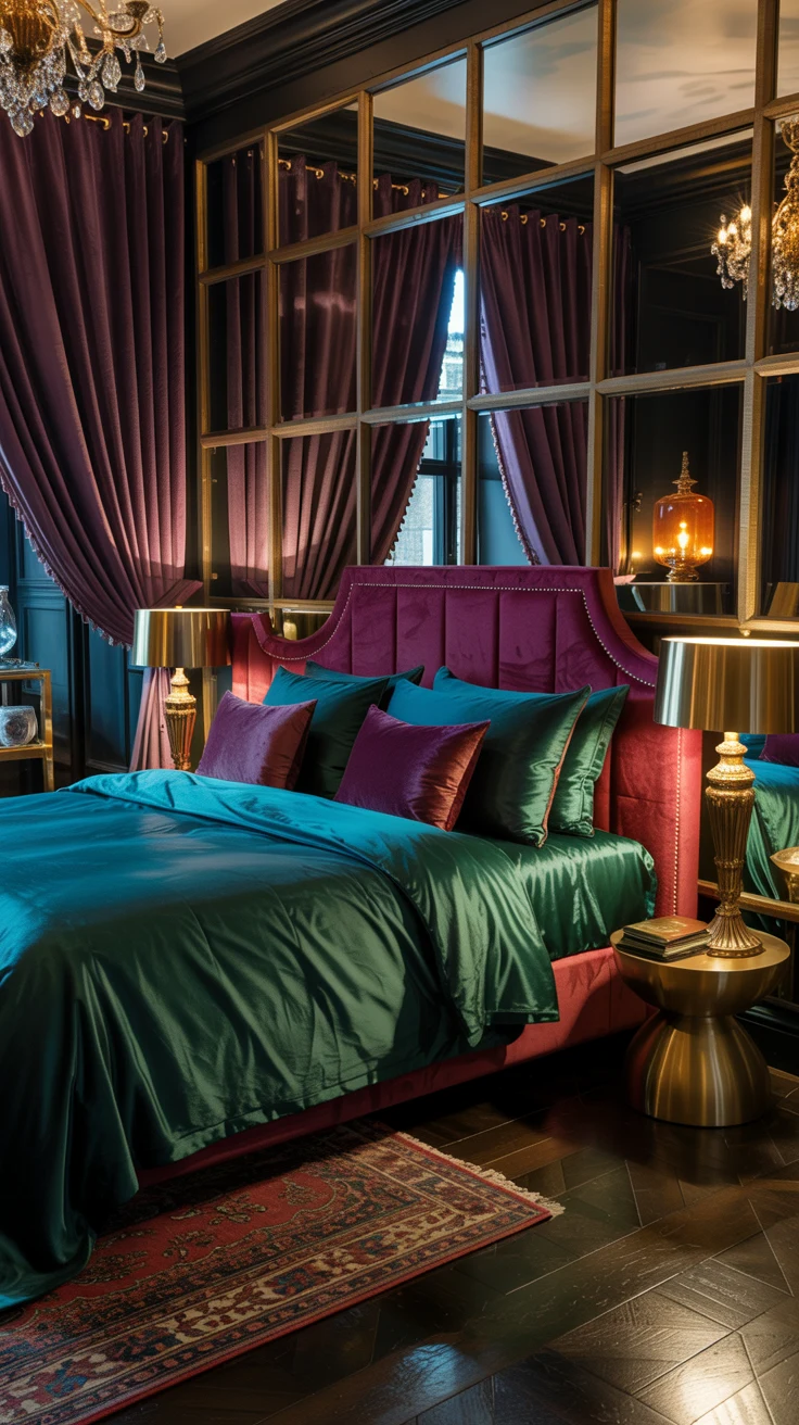 glam bedroom with luxurious decor