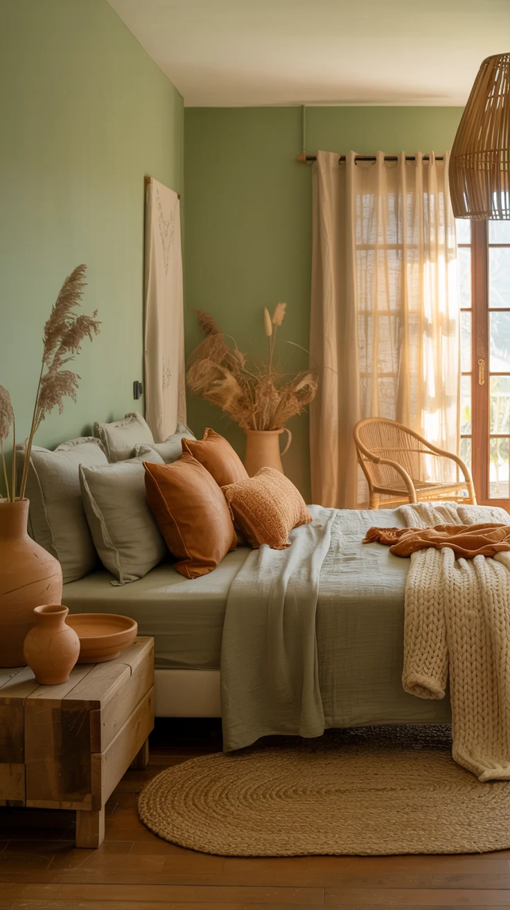 green bedroom decor ideas