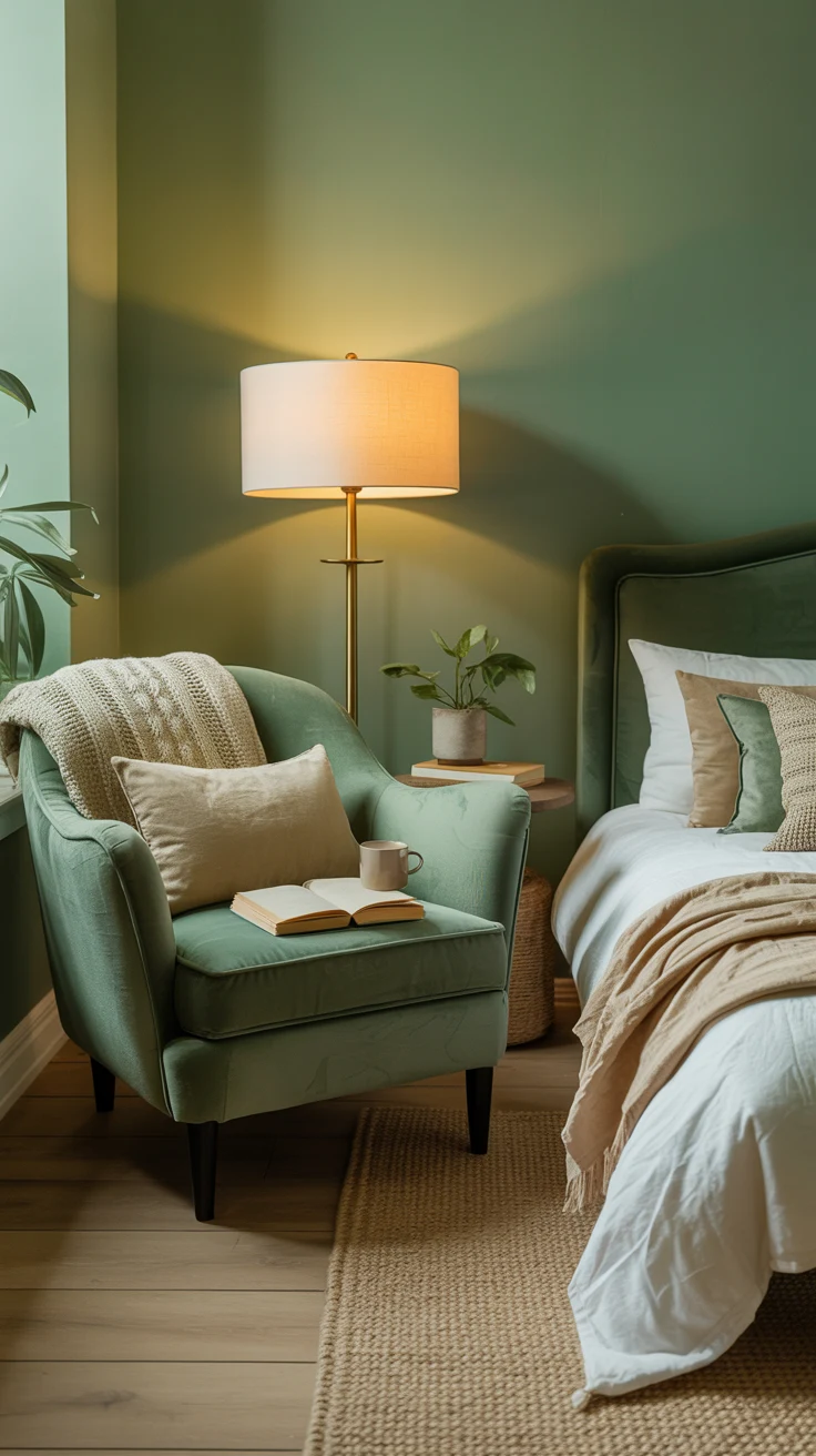 green bedroom decor ideas