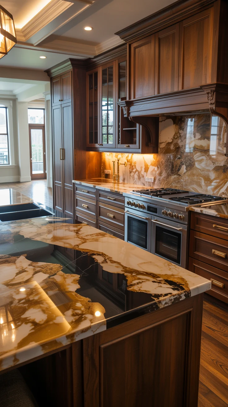 luxury kitchen with elegant finishes