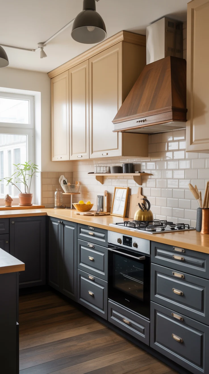 moody modern dark kitchen with matte black details