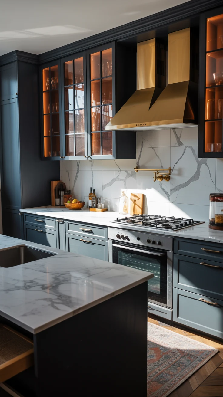 moody modern dark kitchen with matte black details
