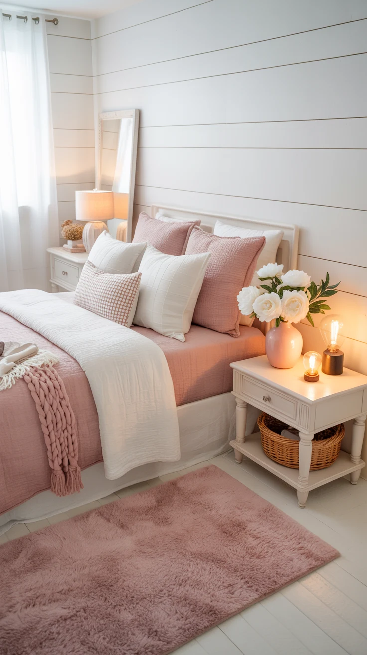 pink and white bedroom ideas