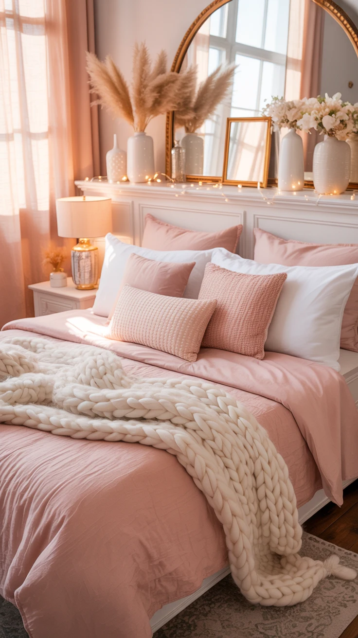 pink and white bedroom ideas