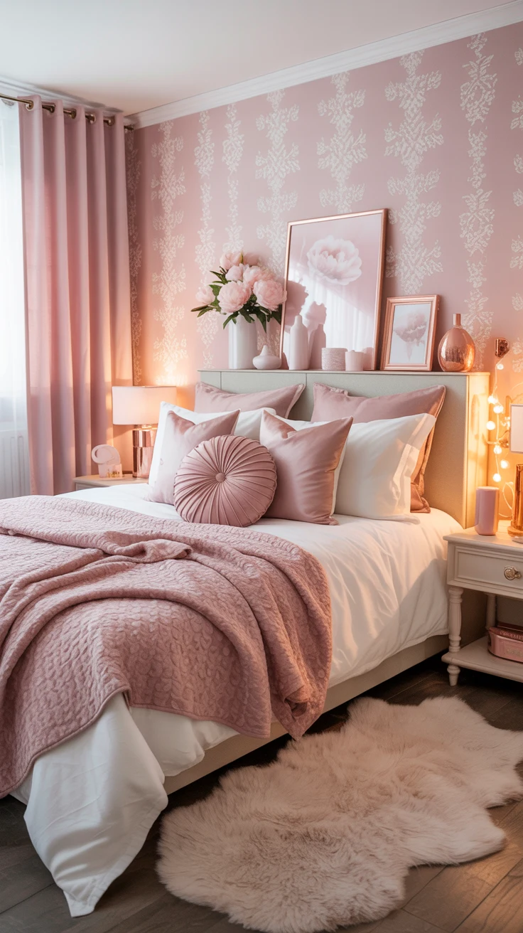 pink and white bedroom ideas
