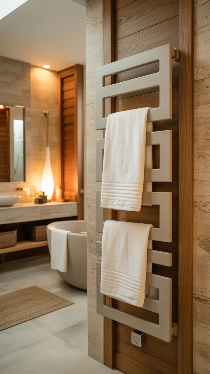 spa bathroom with luxurious natural textures 