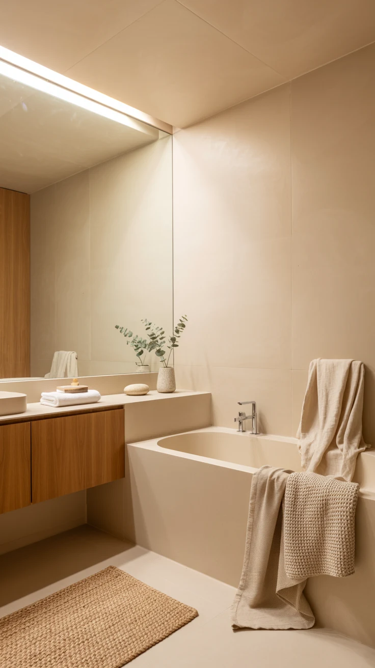 spa bathroom with luxurious natural textures 
