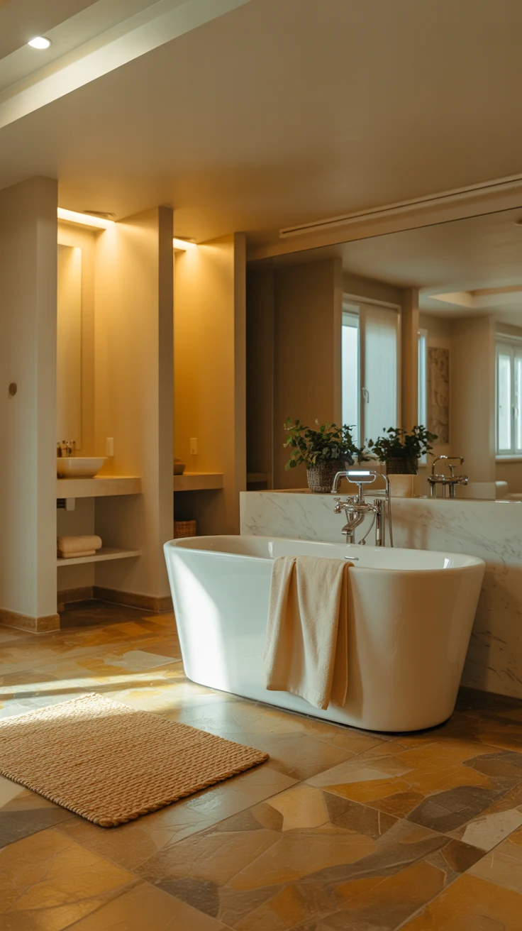 spa bathroom with luxurious natural textures
