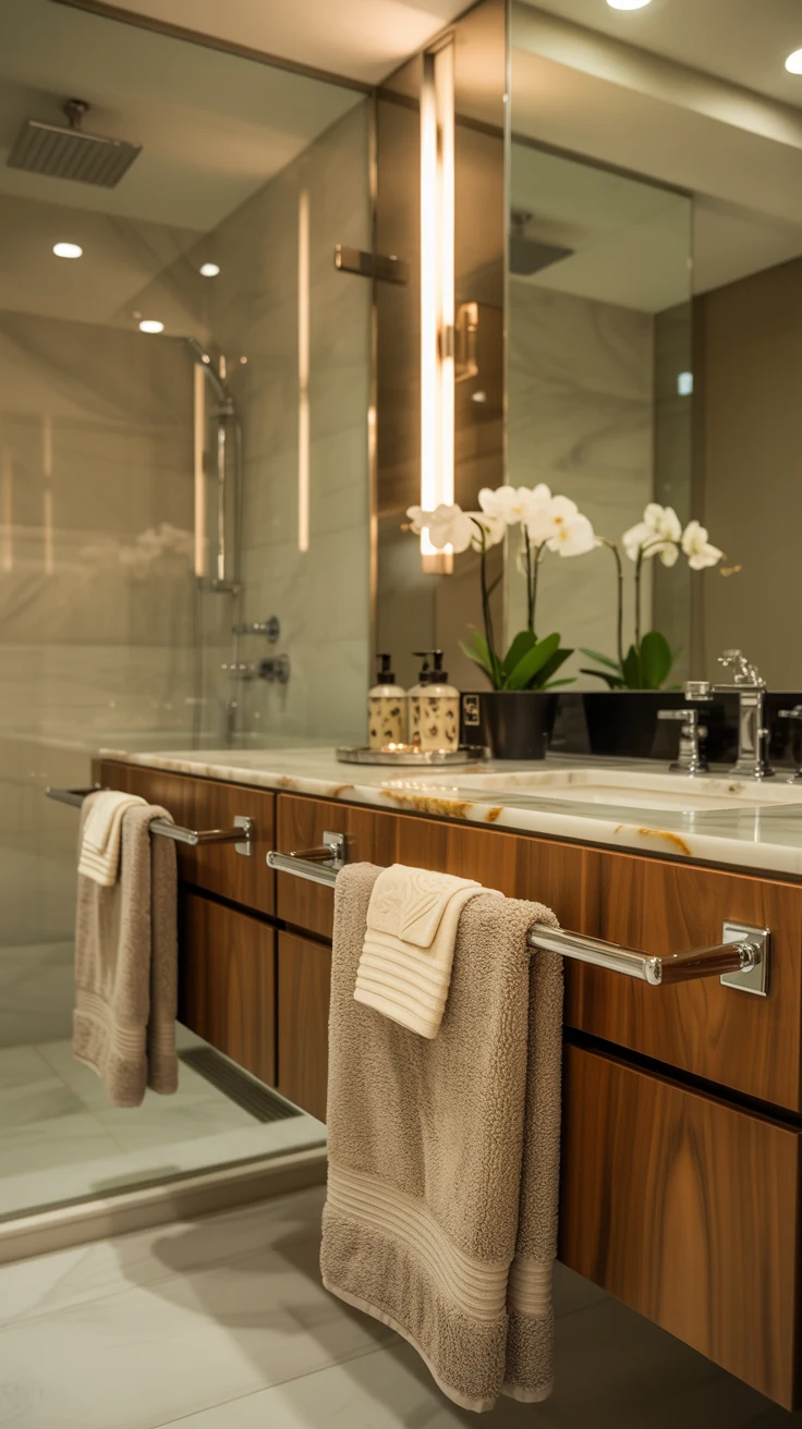 spa bathroom with luxurious natural textures 
