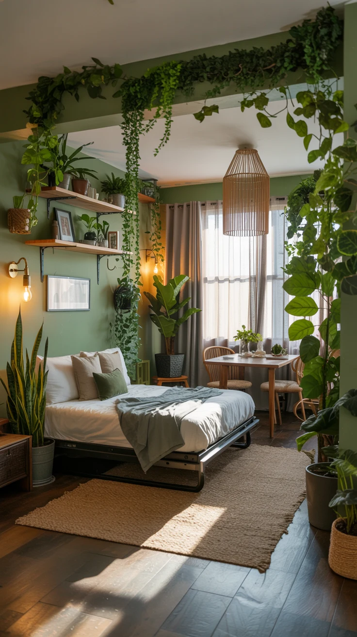 stylish studio apartment with cozy smart-space design