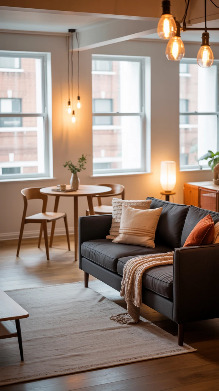 stylish studio apartment with cozy smart-space design