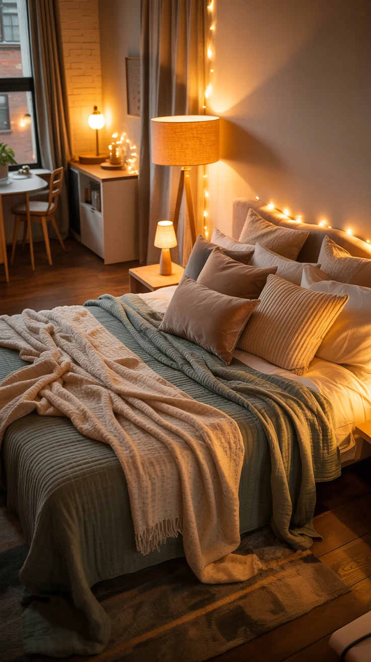 stylish studio apartment with cozy smart-space design