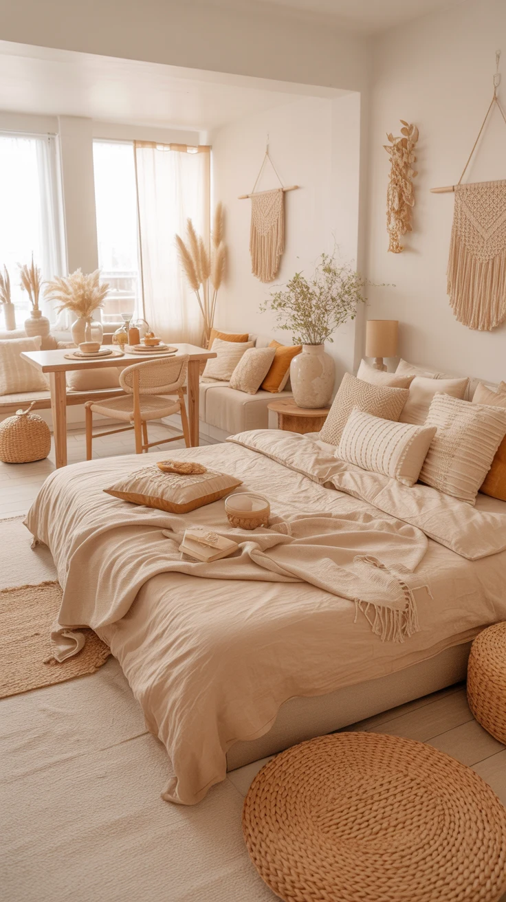 stylish studio apartment with cozy smart-space design