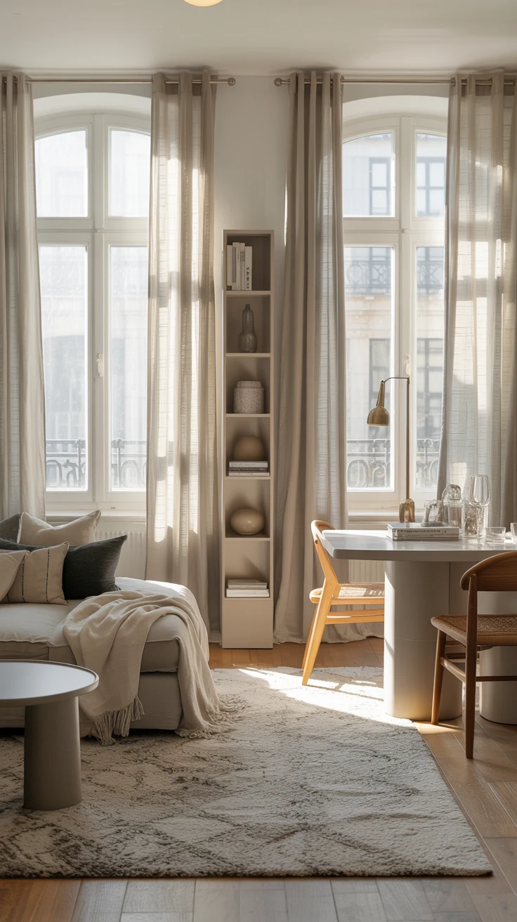 stylish studio apartment with cozy smart-space design
