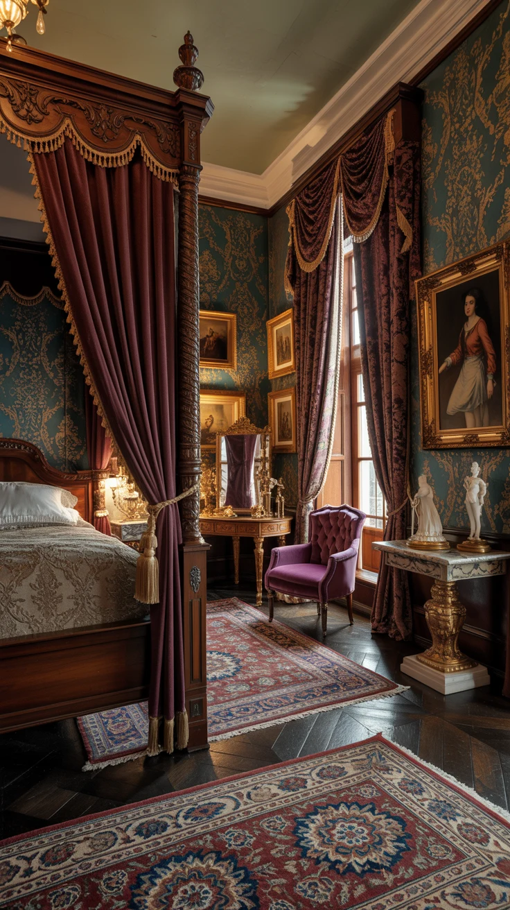 vintage bedroom with antique decor