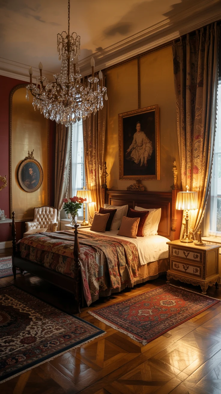 vintage bedroom with antique decor