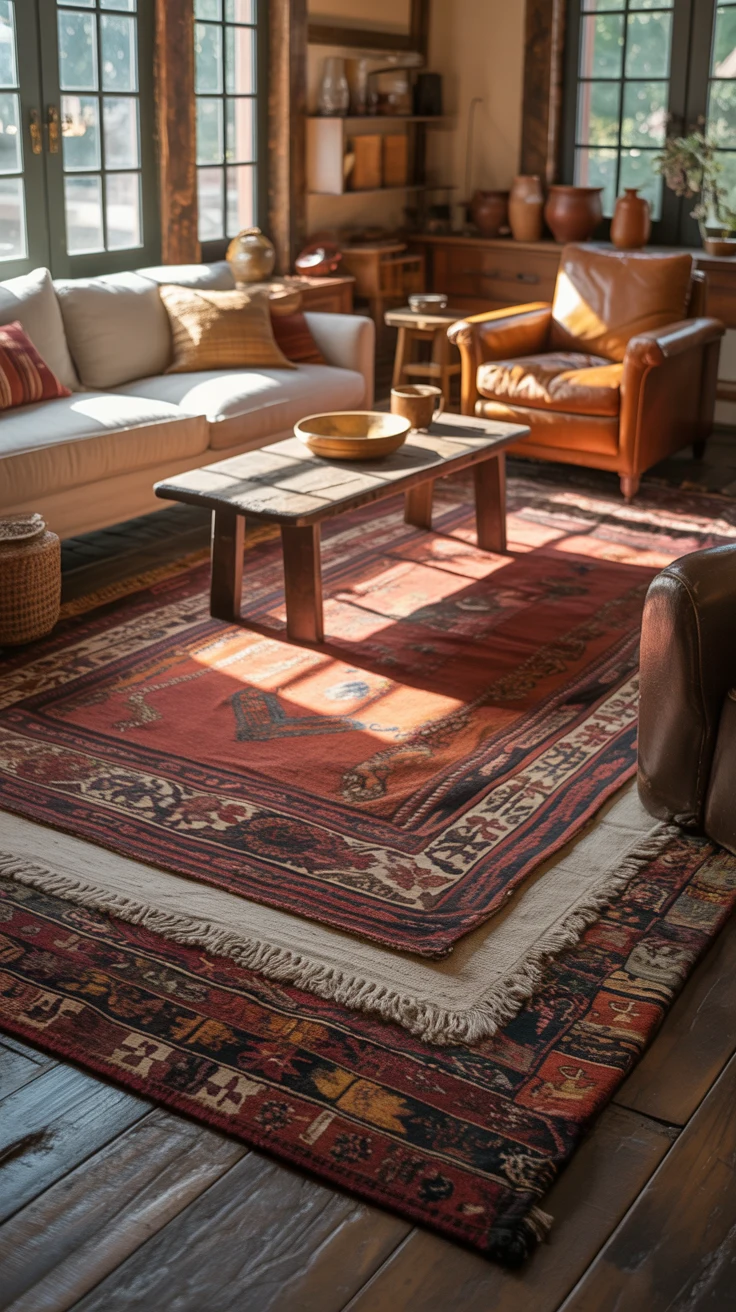 sunlit warm living room with inviting cozy details 