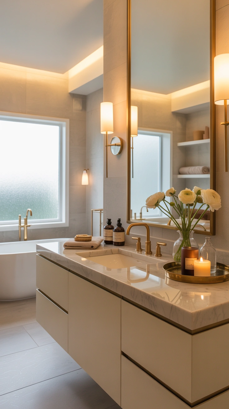 Beautifully maintained luxury bathroom vanity