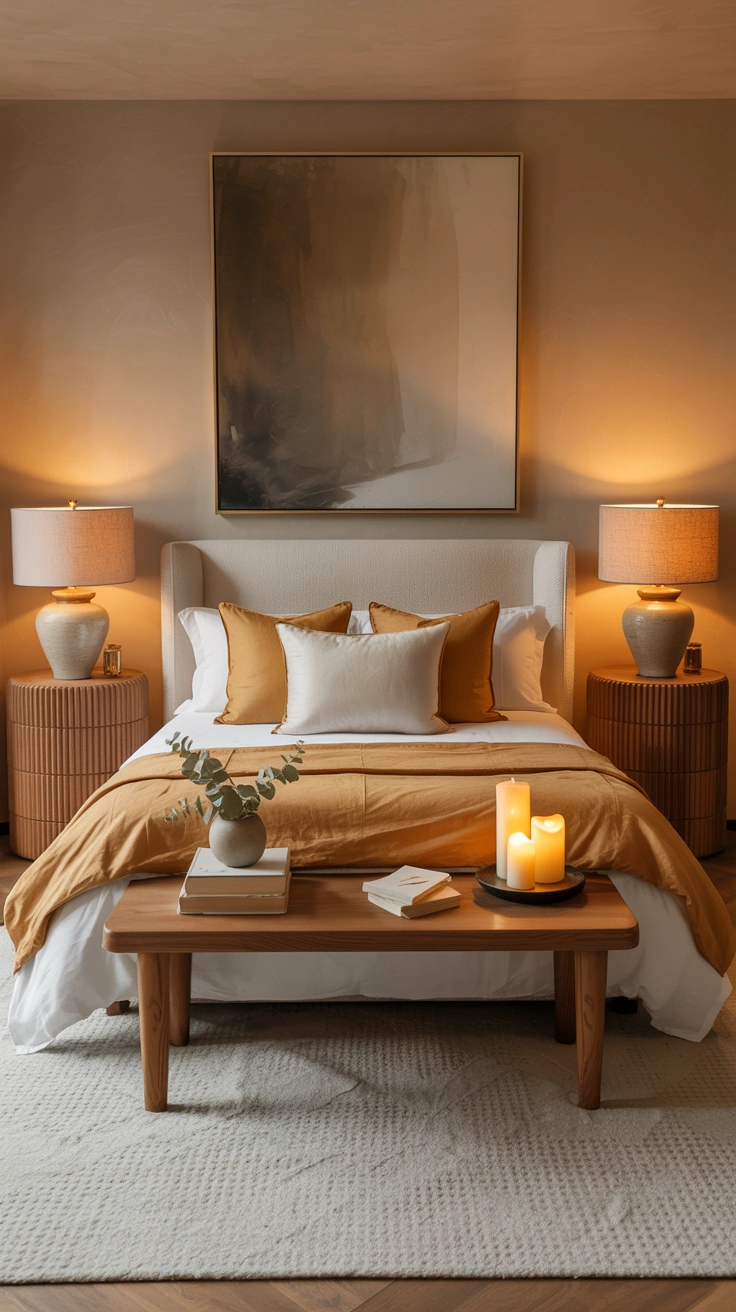 Bedroom with matching bedside tables and elegant symmetry