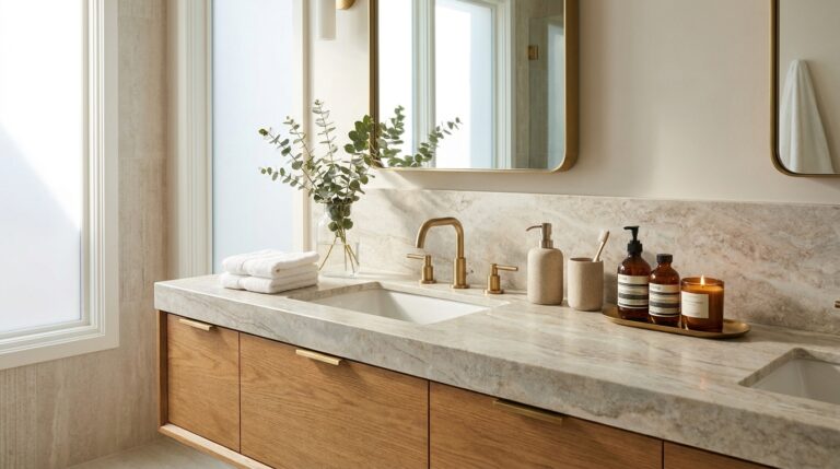 How to Style Bathroom Counter Spaces for a Beautiful, Clutter-Free Look