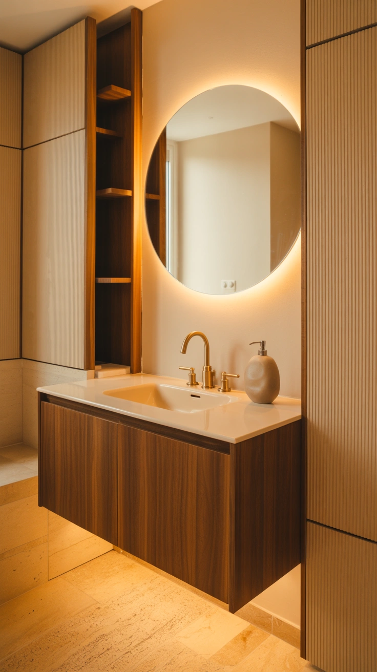 Luxury bathroom with a beautifully decluttered vanity
