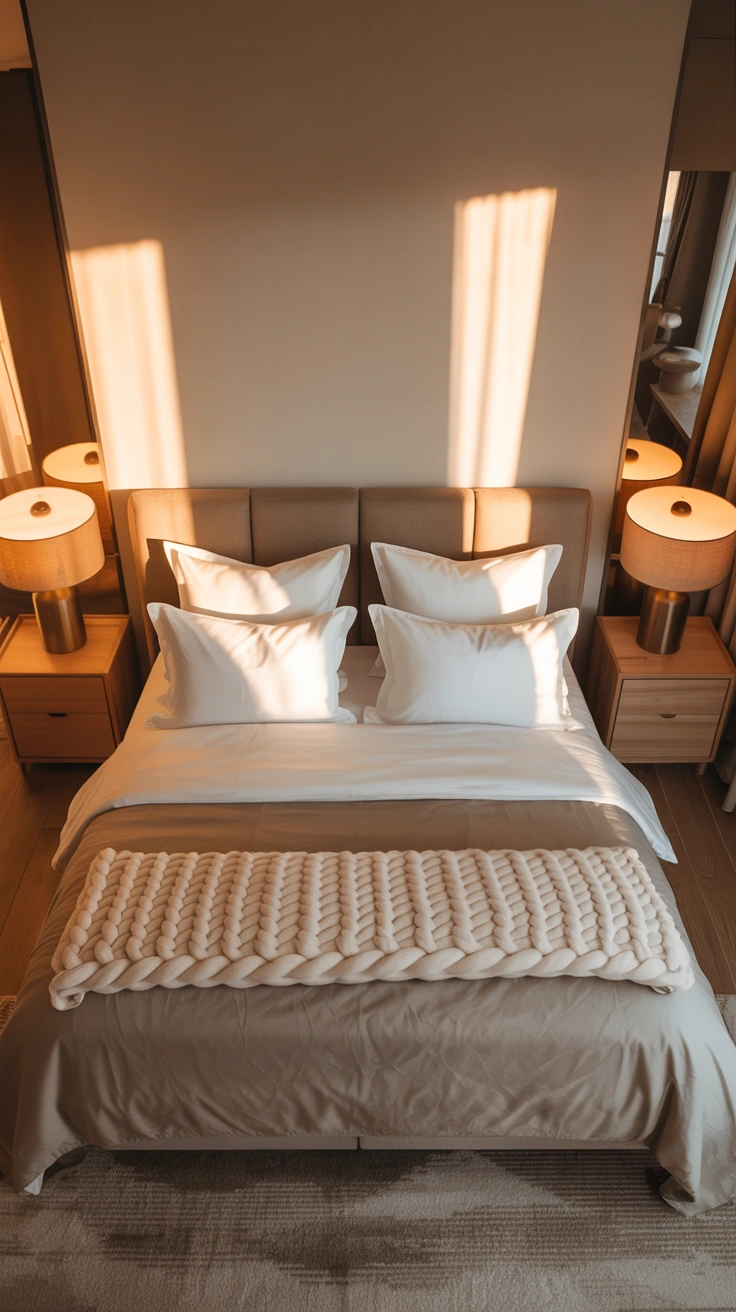 beautifully maintained hotel-style bed in a tidy bedroom
