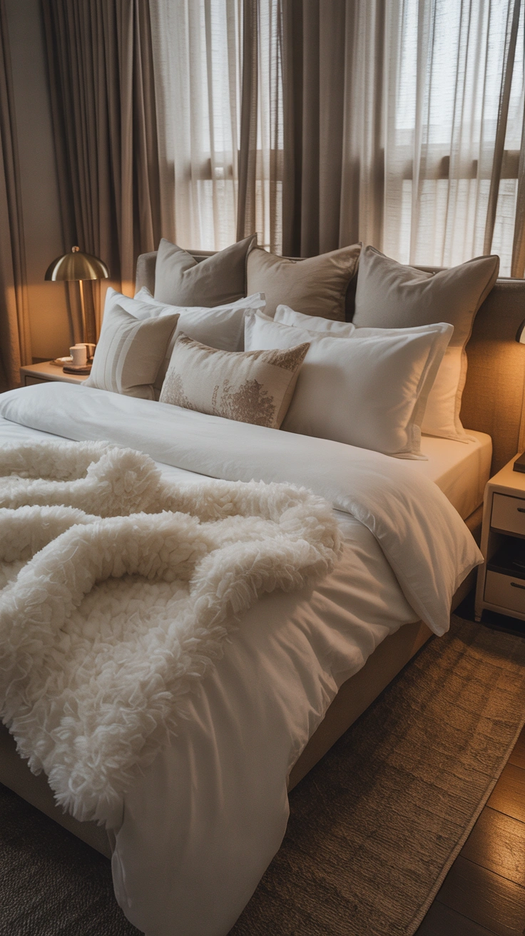 hotel bed with folded flat sheet layered over the duvet